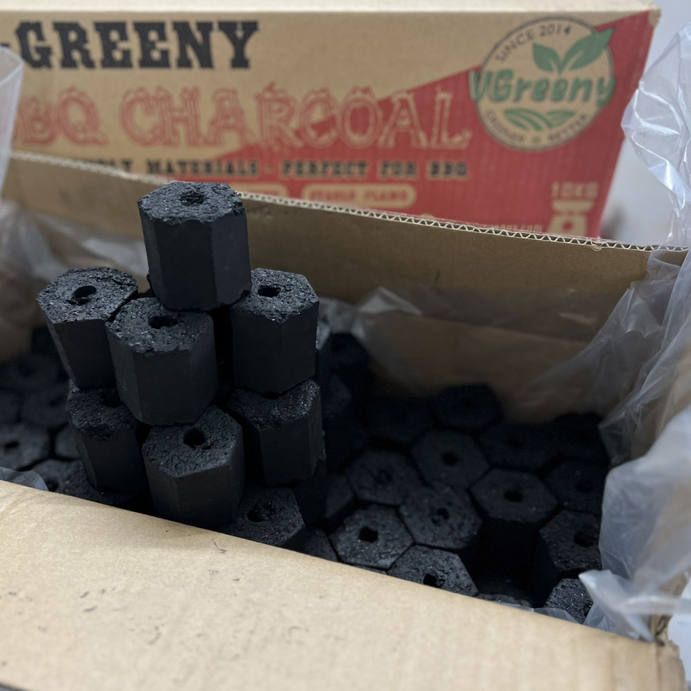 Coconut shell briquettes charcoal production